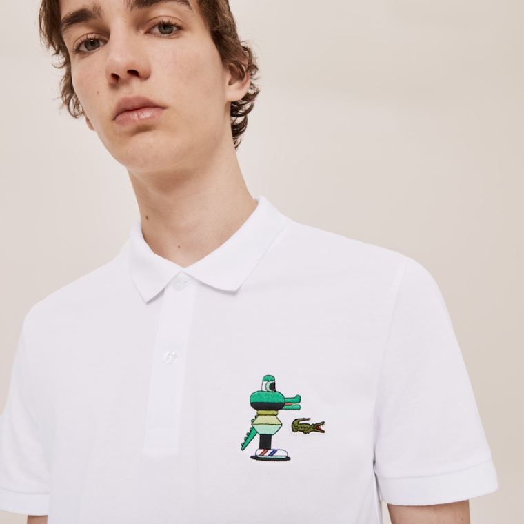 Lacoste x Jeremyville Design Classicos Fit Polo Shirt Branco | apf4AQIQ