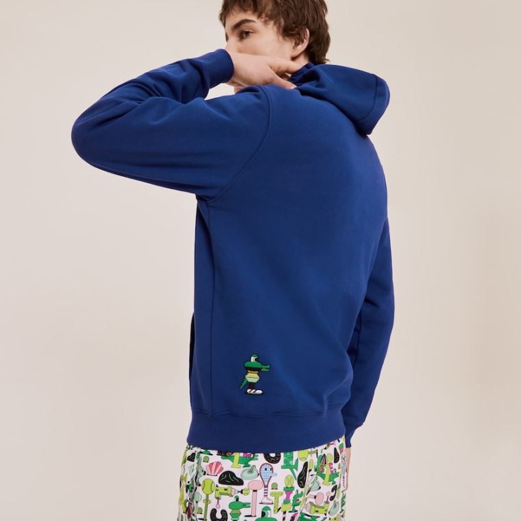 Lacoste x Jeremyville Print Encapuzado Sweatshirt Azul Marinho Azuis | uIhLAq92