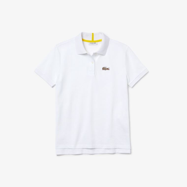 Lacoste x National Geographic Algodão Piqué Polo Shirt Branco | Wh9mUAna