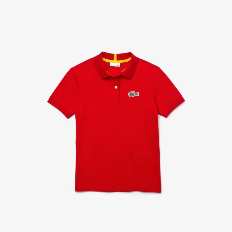 Lacoste x National Geographic Algodão Piqué Polo Shirt Vermelhas Branco | xr3zOlUV