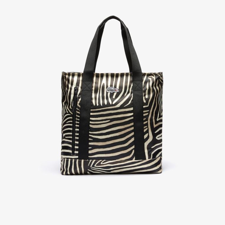 Lacoste x National Geographic Animal Print Shopper Branco Pretas | N5EzXw9J