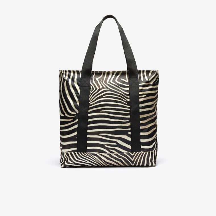 Lacoste x National Geographic Animal Print Shopper Branco Pretas | N5EzXw9J