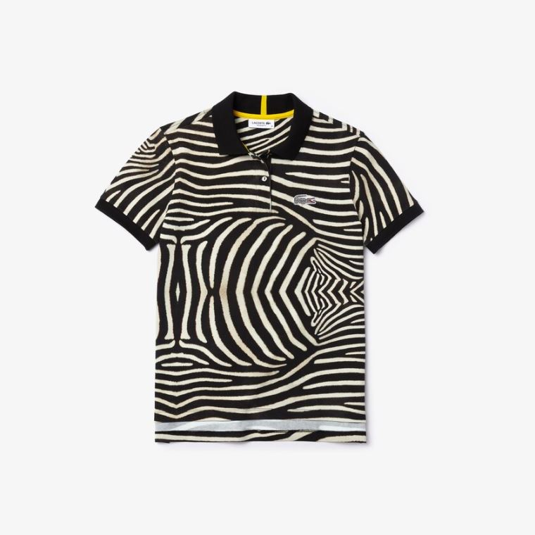 Lacoste x National Geographic Animal Print Piqué Polo Shirt Branco | Q0W9PVin