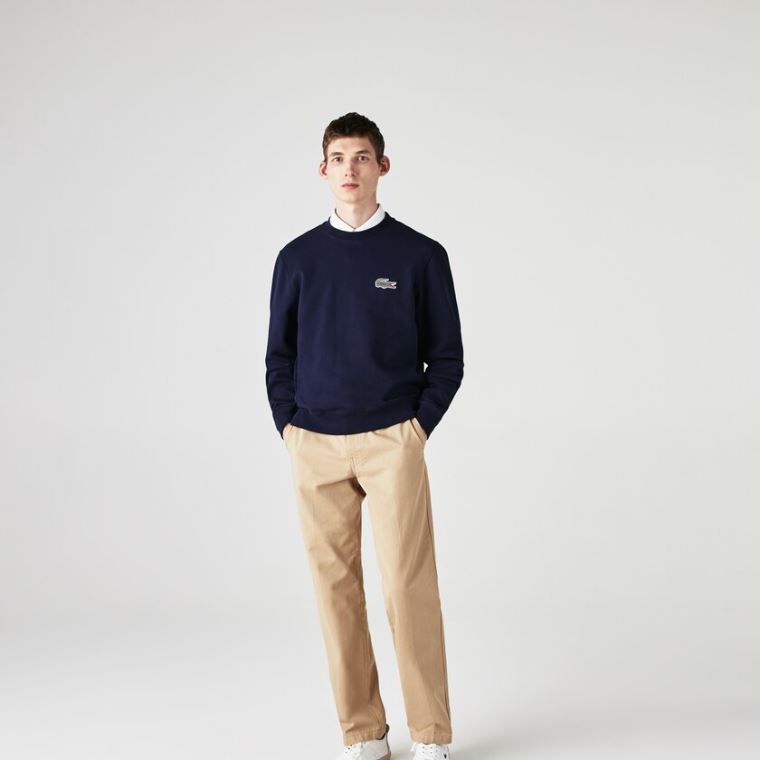 Lacoste x National Geographic Organic Algodão Sweatshirt Azul Marinho Azuis Branco | BSBKCIij