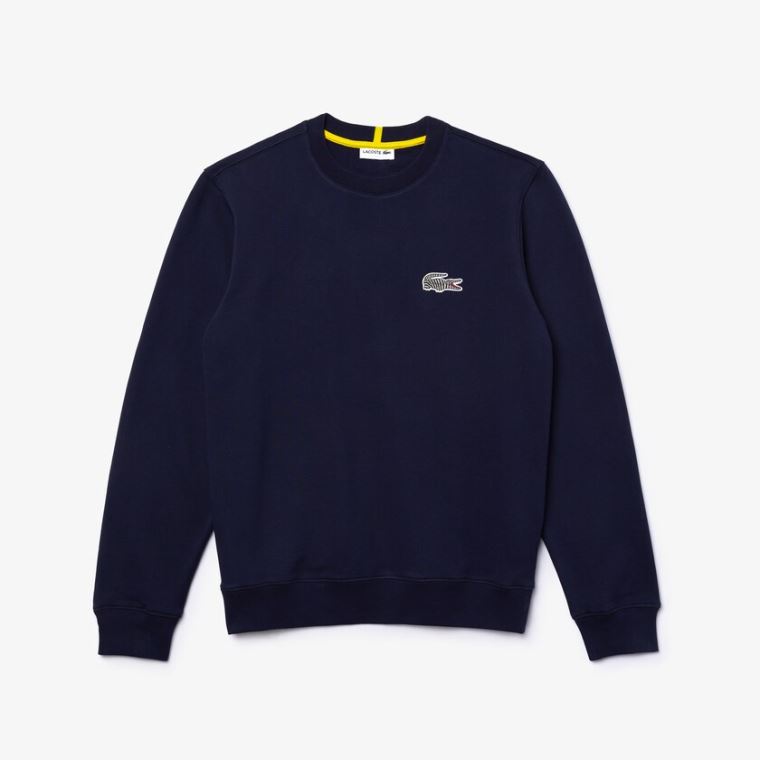 Lacoste x National Geographic Organic Algodão Sweatshirt Azul Marinho Azuis Branco | BSBKCIij