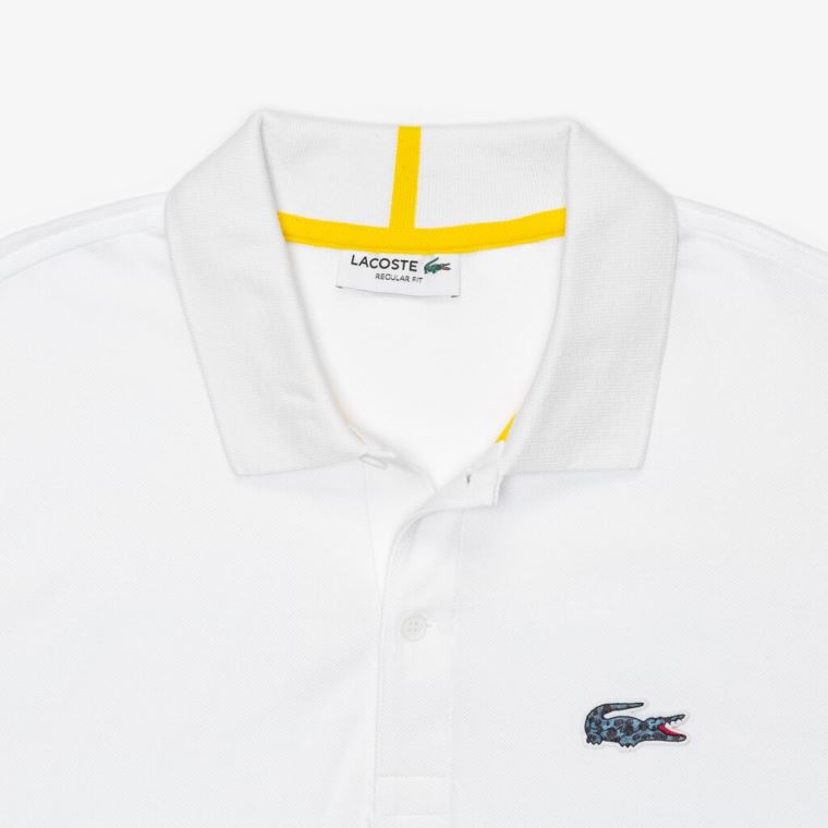 Lacoste x National Geographic Regular Fit Organic Algodão Polo Shirt Branco | 18Oz0Z9c