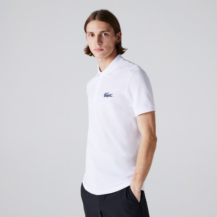 Lacoste x National Geographic Regular Fit Organic Algodão Polo Shirt Branco | 18Oz0Z9c