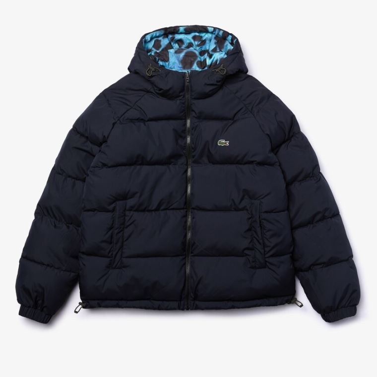 Lacoste x National Geographic Reversible Quilted Zip Jacket Branco Azul Marinho Azuis | d1UYtDpG