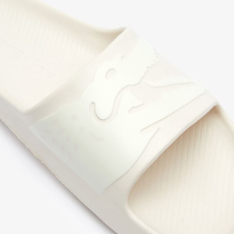 Lacoste x Ricky Regal Sintético Crocodile Slides Bege | guXSd7lo